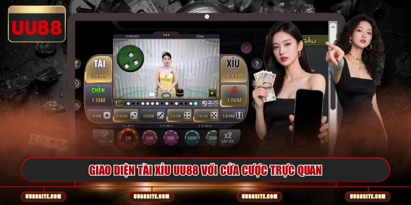 Giao diện tài xỉu UU88 với cửa cược trực quan