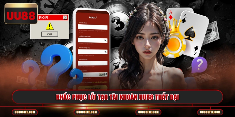 Khắc phục lỗi tạo tài khoản UU88 thất bại